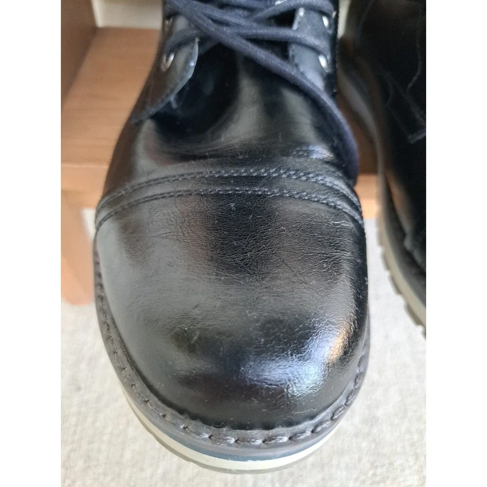 JF J. Ferral Men's Tookers Chukka Boots Black Faux Leather Ankle Boot Size 12 M